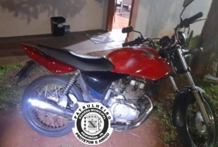 Guarda Municipal recupera motocicleta com chassi adulterado durante patrulhamento em Arapongas