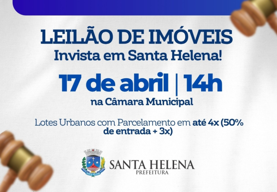 Santa Helena agenda leilão de terrenos urbanos para abri