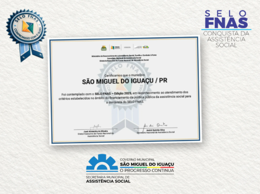 São Miguel do Iguaçu conquista selo nacional por gestão da assistência social