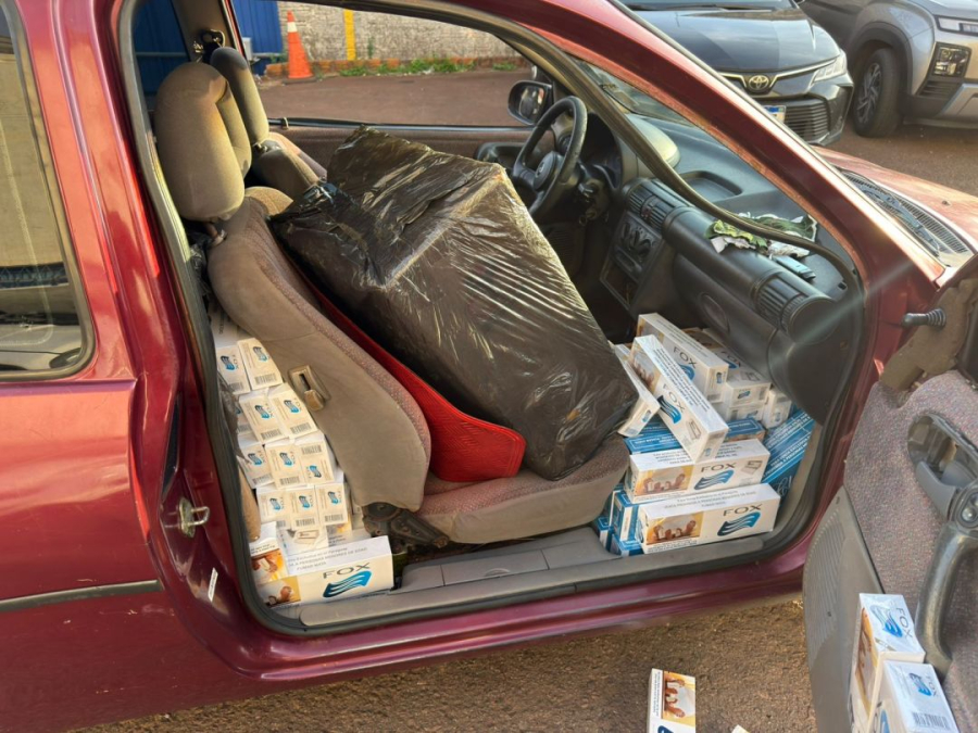 PRF apreende carga de cigarros contrabandeados na BR-163 em Cascavel